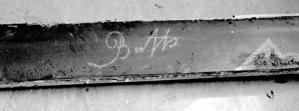 Rear of original trim signed Butts; ca. 1795